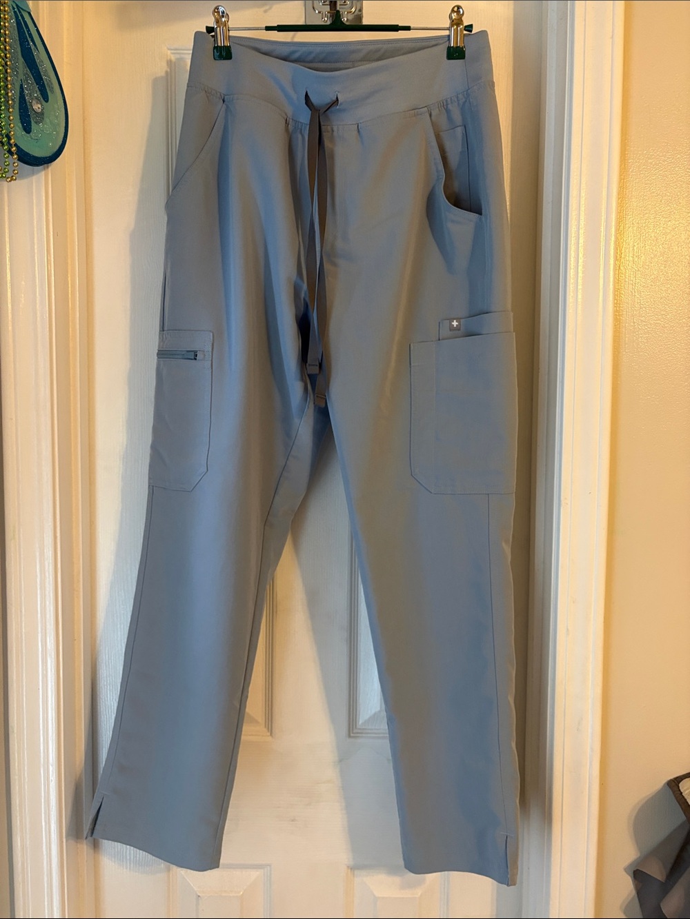 Figs limited edition dusty blue high rise yolo pants medium petite.